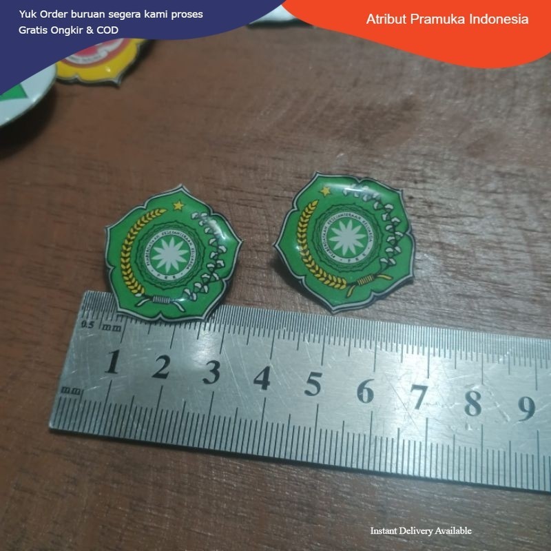 Ready Pin Bros PKK Warna Hijau Ukuran 3cm - Pin Aksesoris PKK Termurah Indonesia
