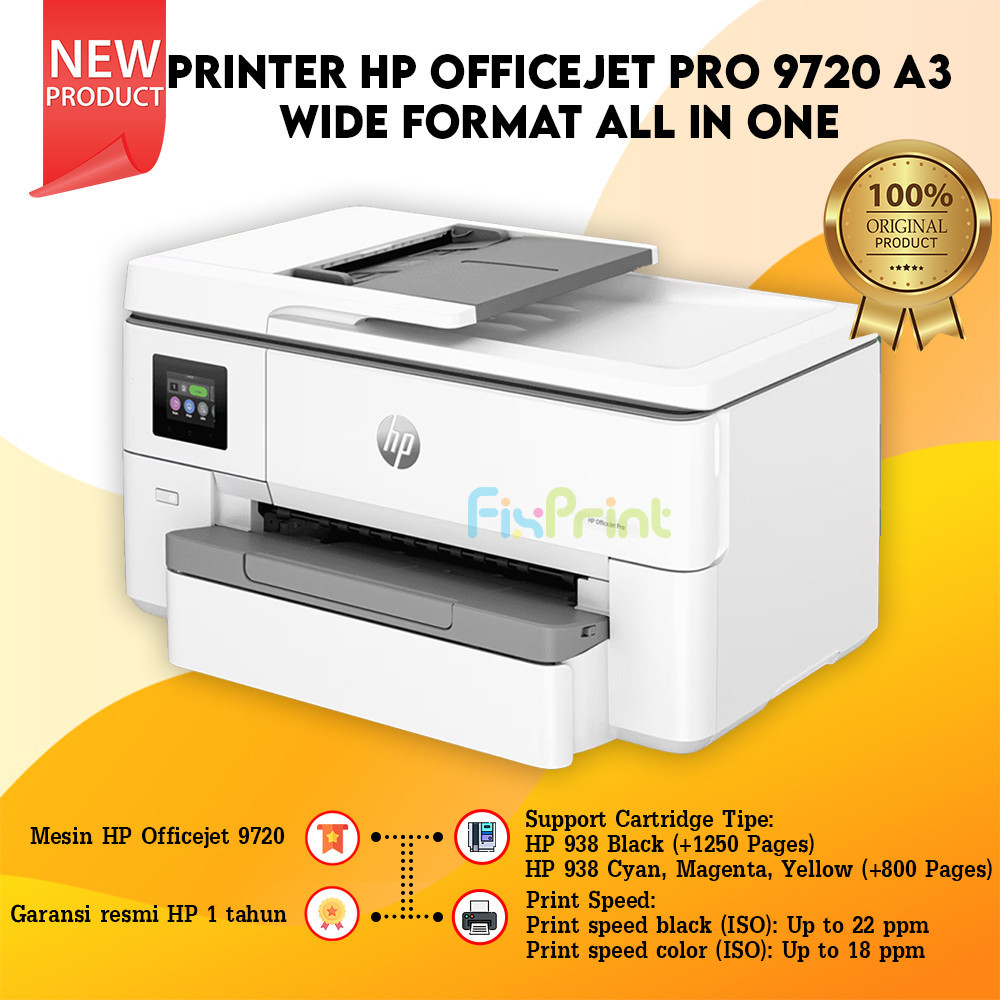 Printer Officejet HP Pro 9720 A3 Wireless Multi Fungsi pengganti HP 7720