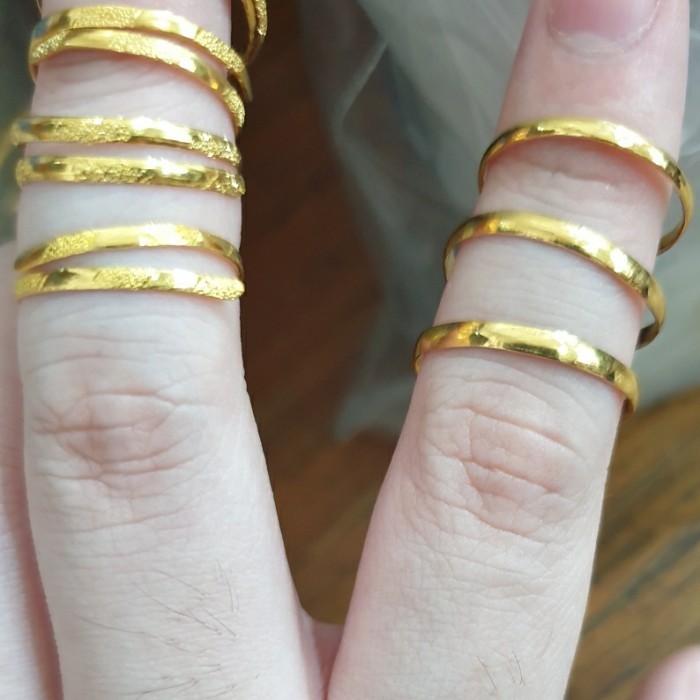 promo ✨ -Cincin susun 1gr 1 gram 1g 24k 24karat 24 karat 99% emas asli 1gr gold