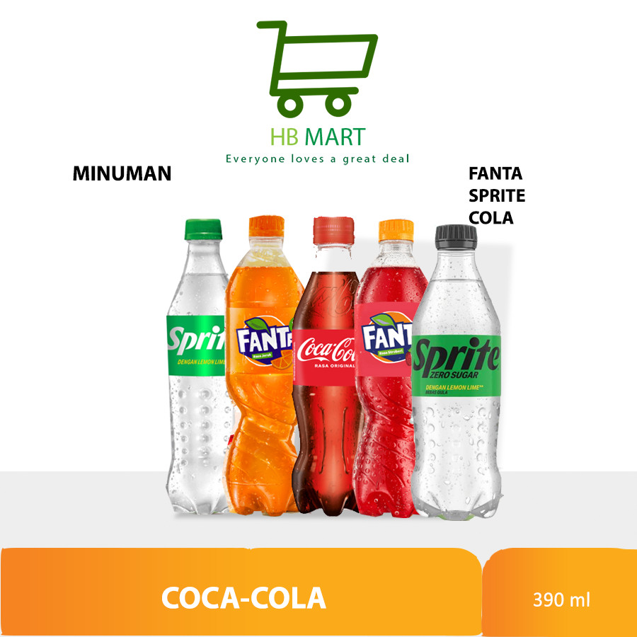 

Coca Cola / Fanta / Sprite Botol 390ml / 390 Ml 1 pack 12 Pcs