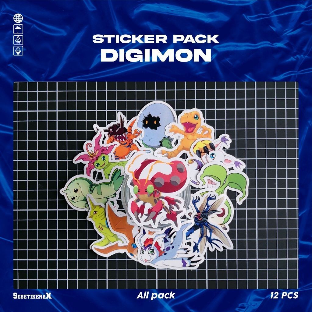 

COD✨ Sesetikeran Pack Stiker Digimon Adventure Sticker Cute Keren Untuk Koper Laptop Skateboard