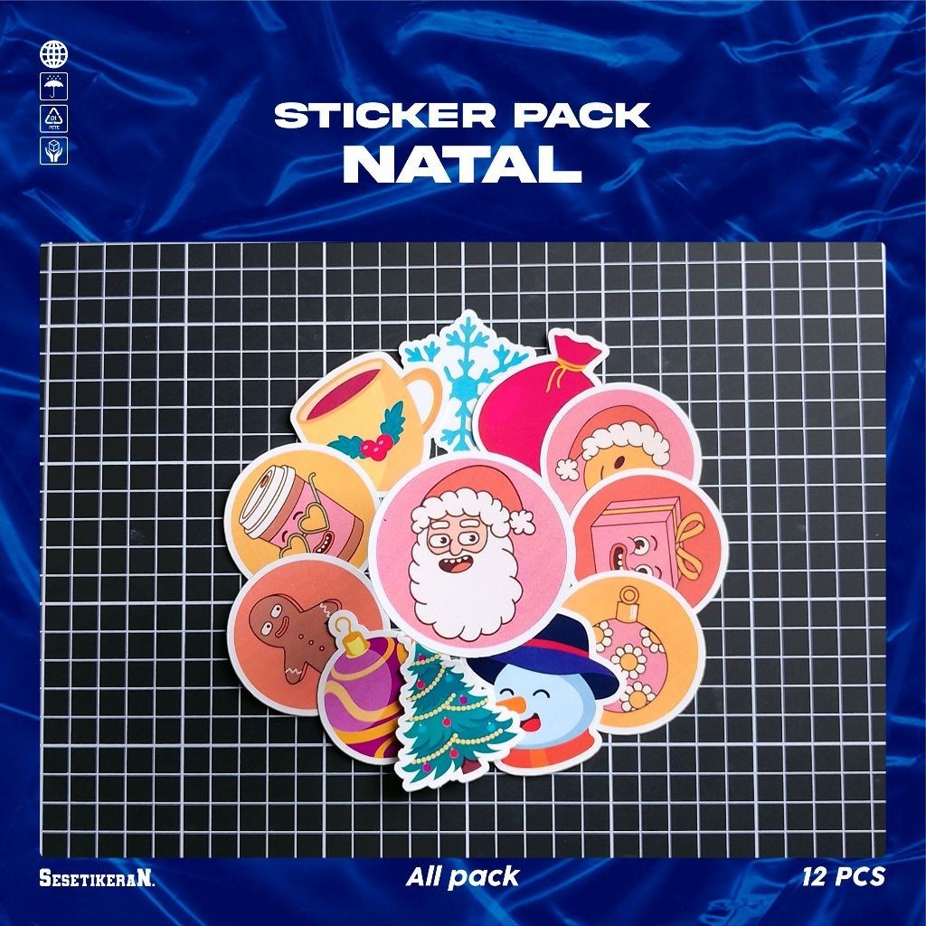

Sesetikeran Stiker Pack Kartun Natal Lucu Keren Untuk Koper Laptop Skateboard