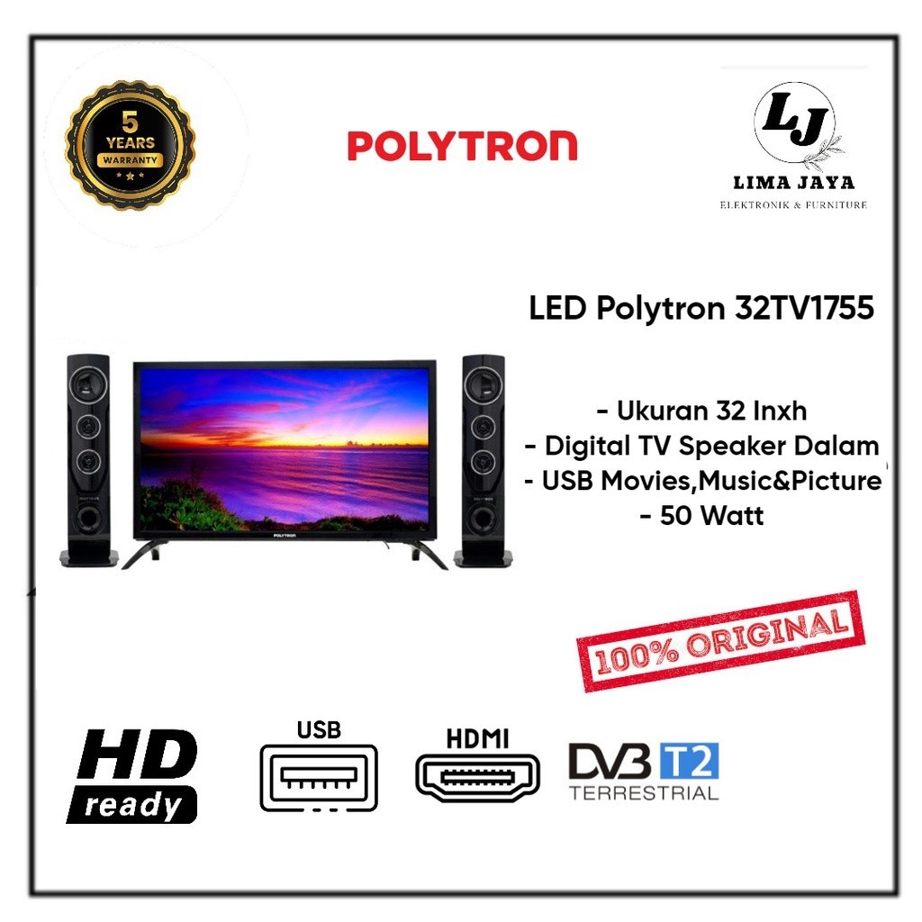 POLYTRON LED TV 32TV1755 DIGITAL TV LED 32 Inch