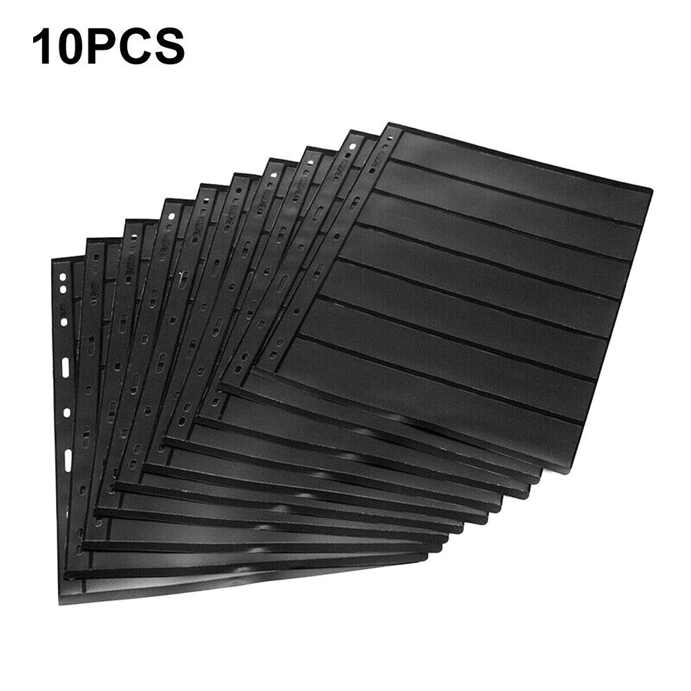 

10PCS Postage Stamp Album Pages Coin Collection Stamps Holder Black Double Sided Loose-leaf Stamp Book Inners Refill Page