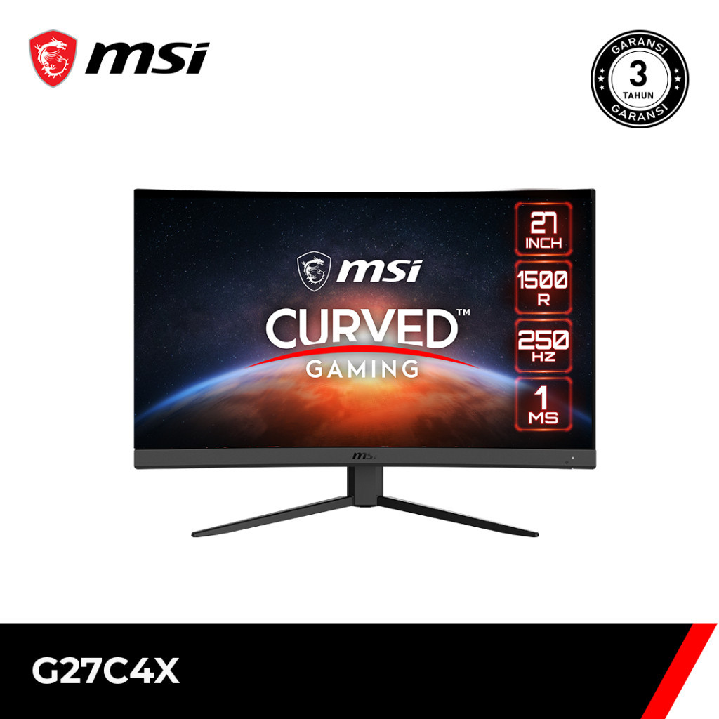 MSI G27C4X 27" Monitor Gaming Berkurva dengan Refresh Rate 250Hz