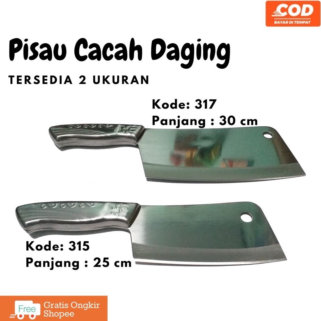 Pisau Cacah Daging Tulang Tajam Kuat