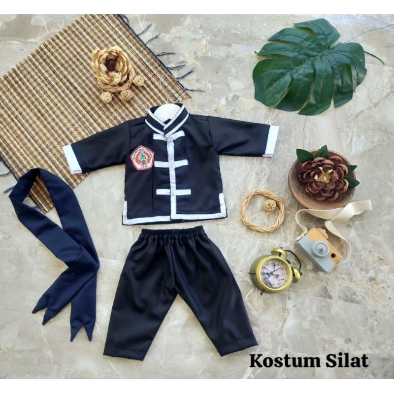 kostum silat anak/baju silat anak/kostum persatuan silat indonesia/baju silat/baju pencak