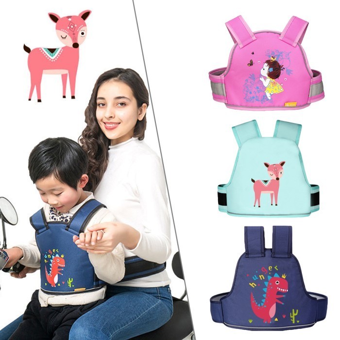 Sabuk Bonceng Gonceng Rompi Motor Anak Sabuk Depan Belakang Boncengan Sabuk Ikat Pelindung Pengaman Keselamatan Anak Berkendara Motor Baby Safety Belt Adjustable