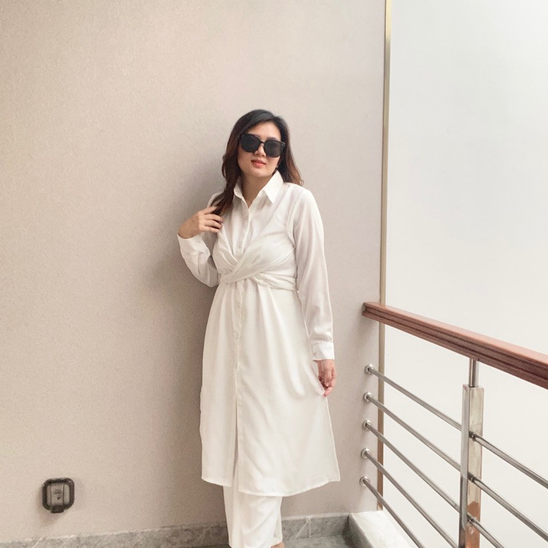 Kimora Tunik dress putih Fashion Wanita Remaja/ GAMIS MODEL BARU MURAH