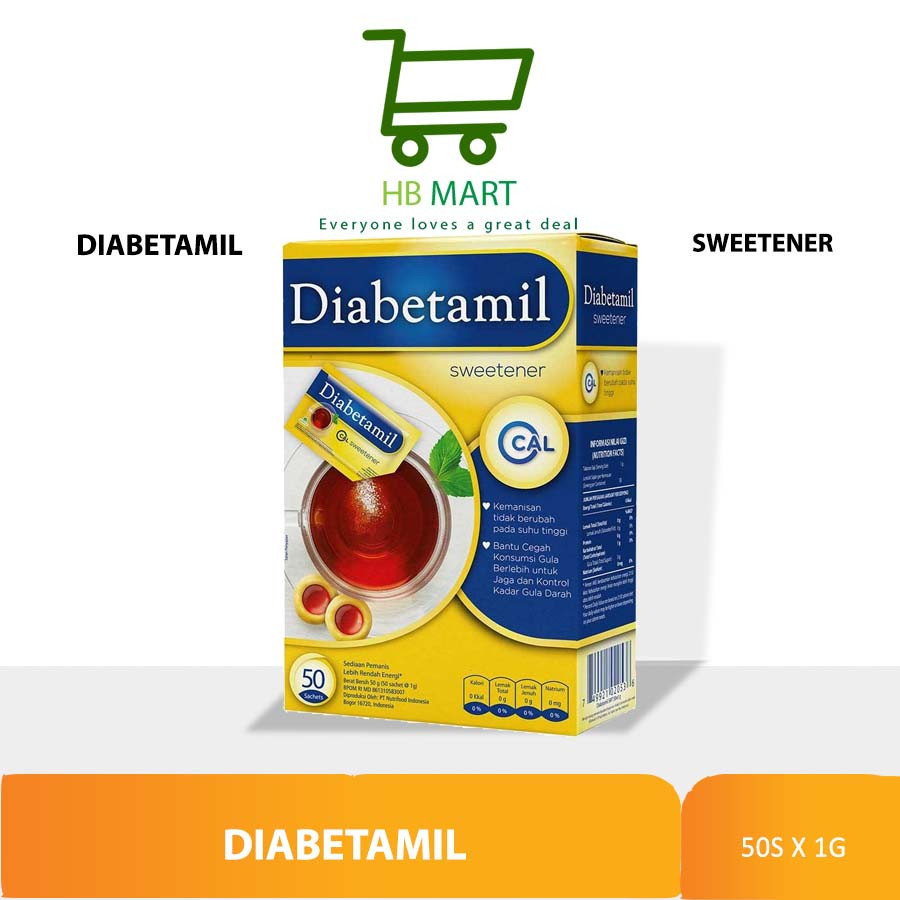 

Diabetamil Sweetener Box 50 sachet (gula non kalori)