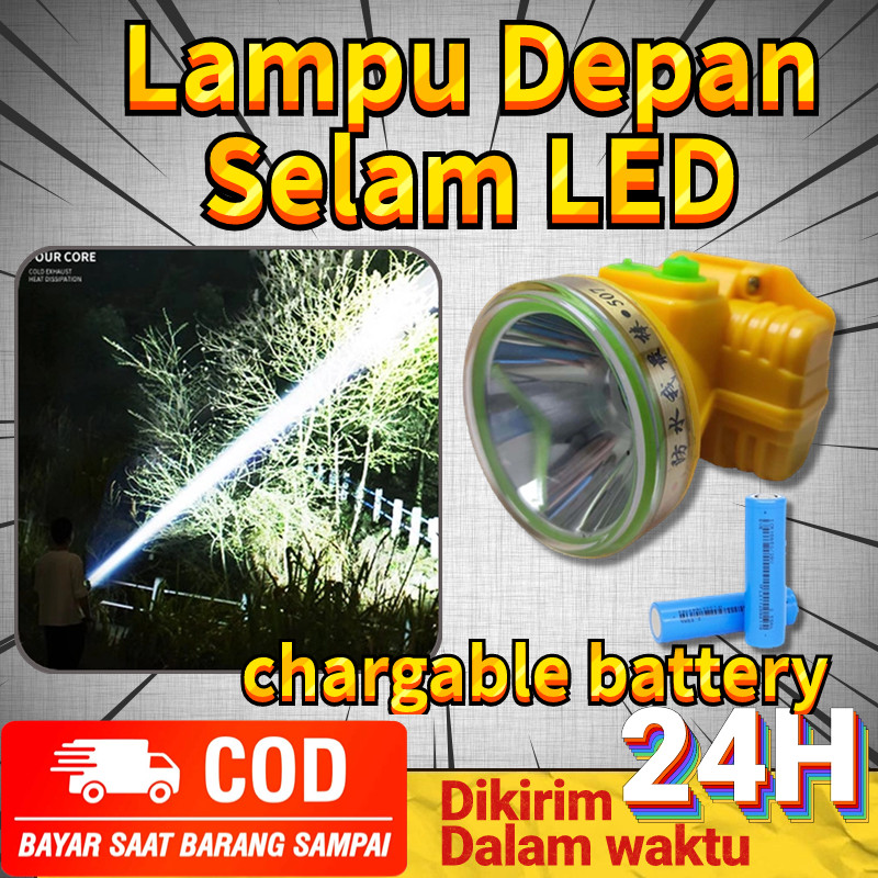 Bisa COD Headlamp outdoor Senter kepala 100 watt  Anti Air Senter Kepala Selam 100W  Cahaya Putih