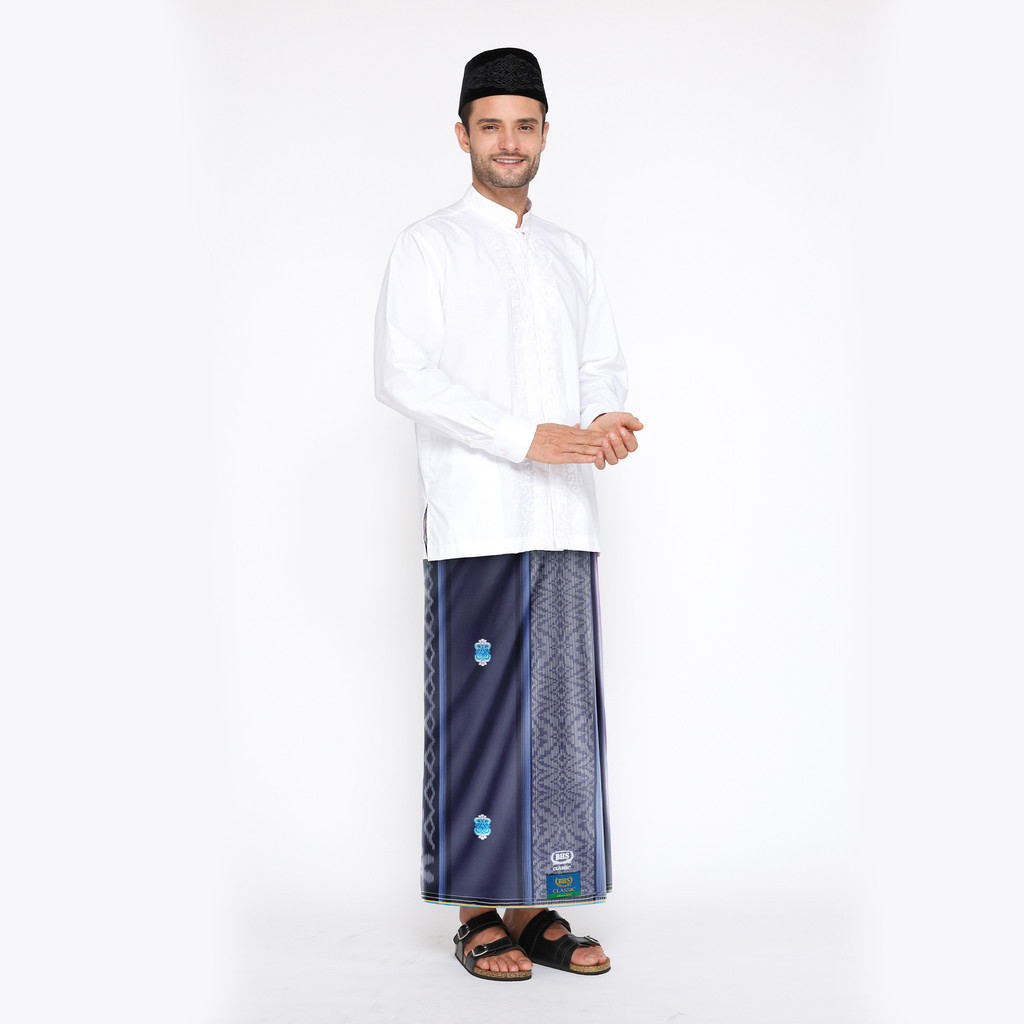 FLASH SALE Sarung BHS Classic Gold Motif C45 SSF Abu Biru