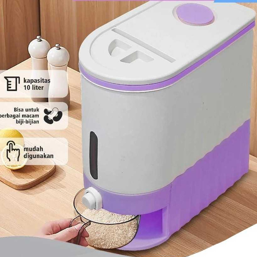 SURIA Dispenser Beras SATU JIWA 12 KG Rice Box Tempat Penyimpanan Beras Otomatis