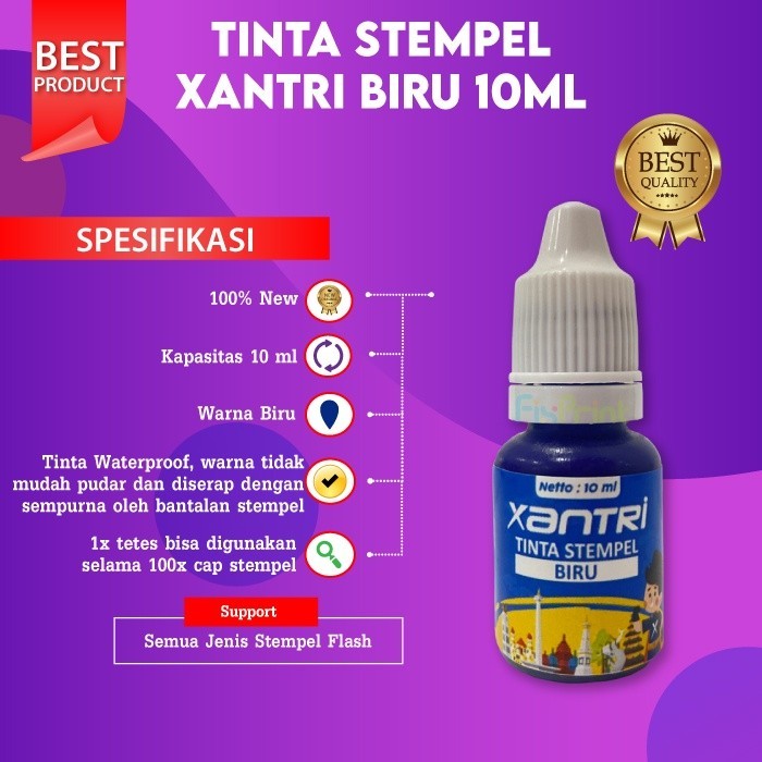 

FixPrint - Tinta Stempel Flash Warna Anti Luntur 10 ml Refill Ink Stamp Stampel HItam Biru Merah Pink Hijau Orange Ungu 10ml