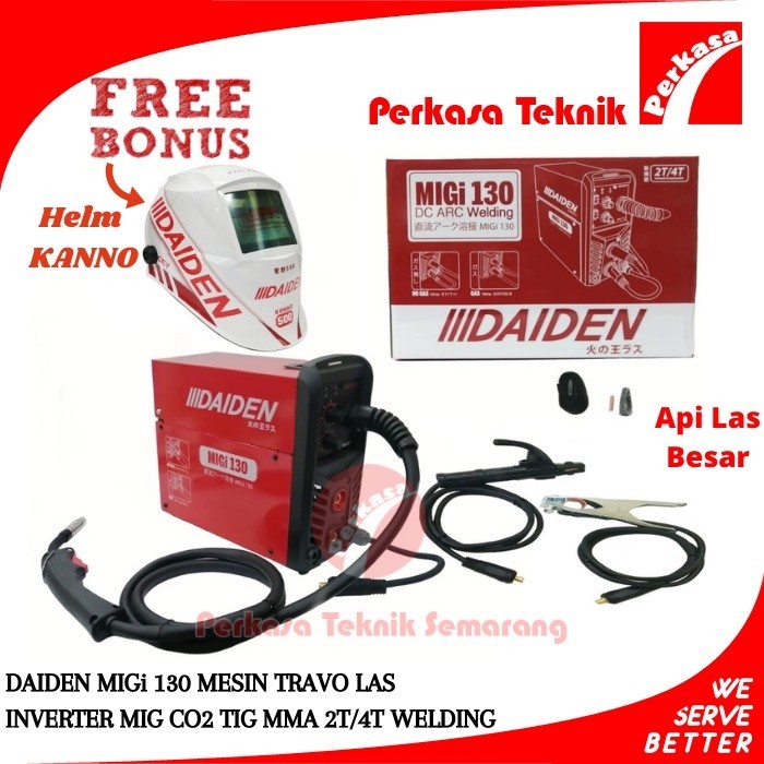 DAIDEN MIGi 130 MESIN TRAVO LAS INVERTER MIG CO2 TIG MMA 2T/4T WELDING