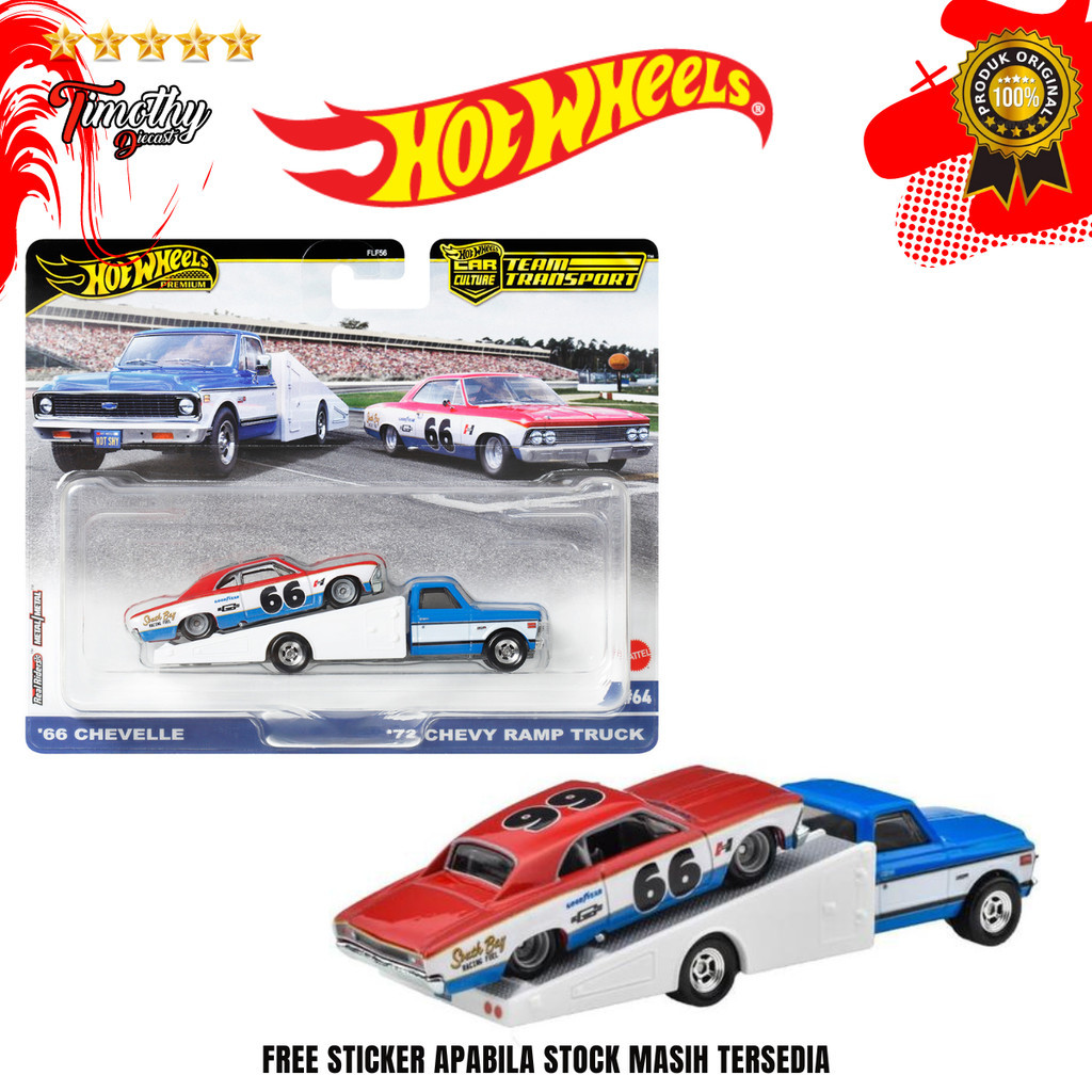 Hot Wheels Premium Team Transport 66 Chevelle 72 Chevy Ramp Truck