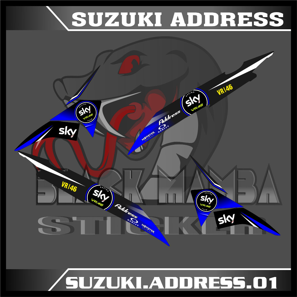STRIPING VARIASI SUZUKI ADDRESS STICKER MOTOR SUZUKI ADDRESS 01