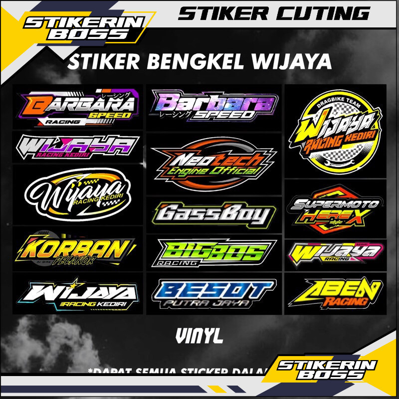 sticker pack wijaya racing kediri barbara speed racing herex stiker helm motor jatim