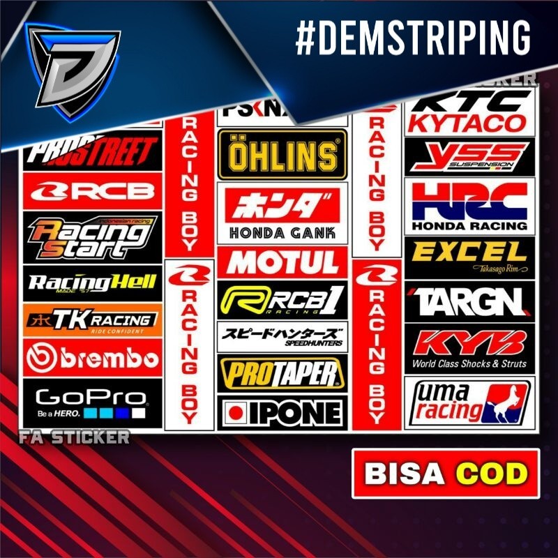Stiker Racing Pack Sticker Racing Hologram Stiker Sponsor Stiker Helm Stiker Motor Sticker Motor Sti