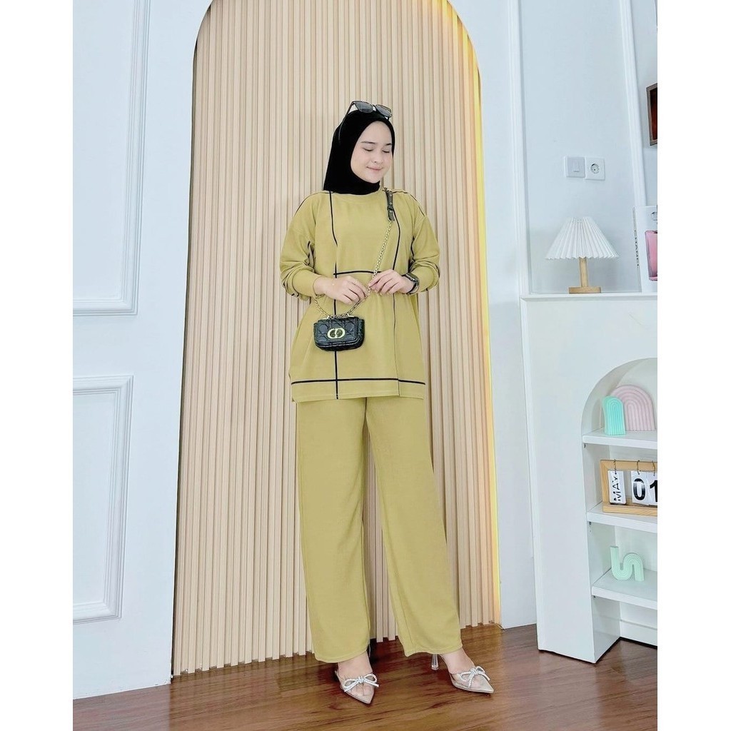 BIG SALE PROMO TERBARU VALLINA OUTFIT - FIORA ONE SET 2IN1 WANITA MUSLIM ALL SIZE FIT TO XL BESAR