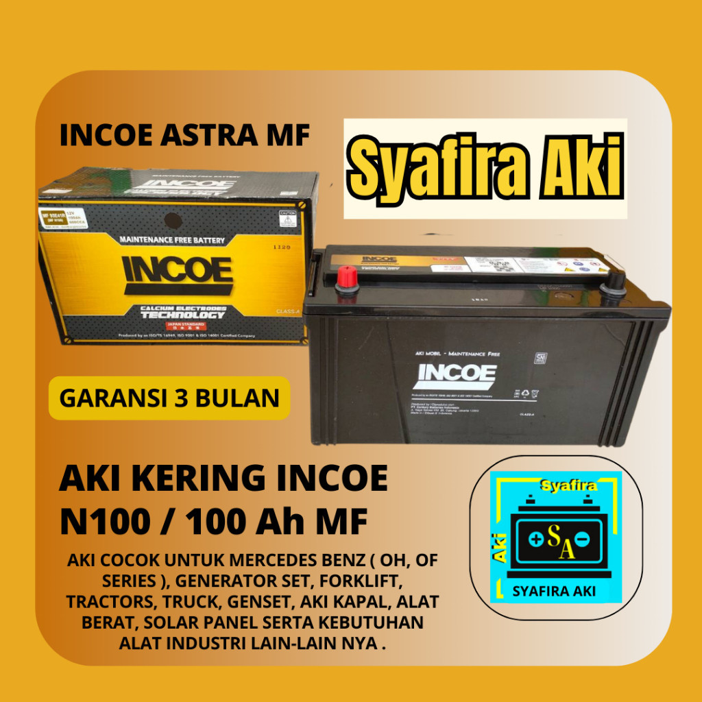 AKI GENSET N100 / 95E41R INCOE ASTRA MF 12 VOLT 100 AMPERE