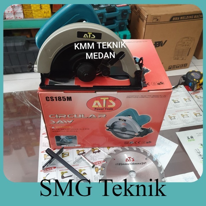 Berkualitas ATS CS185 MESIN GERGAJI KAYU 7" CIRCULAR SAW 185MM BELAH POTONG KAYU JNL097