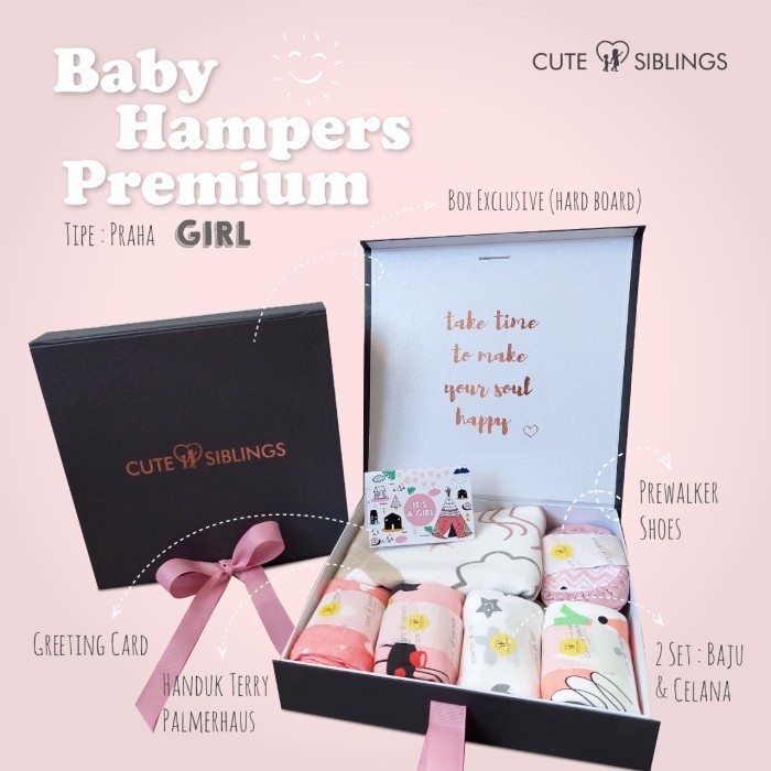 

(NEW) -Baby Hampers / Baby Gifts / Kado Bayi / Kado Lahiran - PRAHA - GIRL, Xtra Box