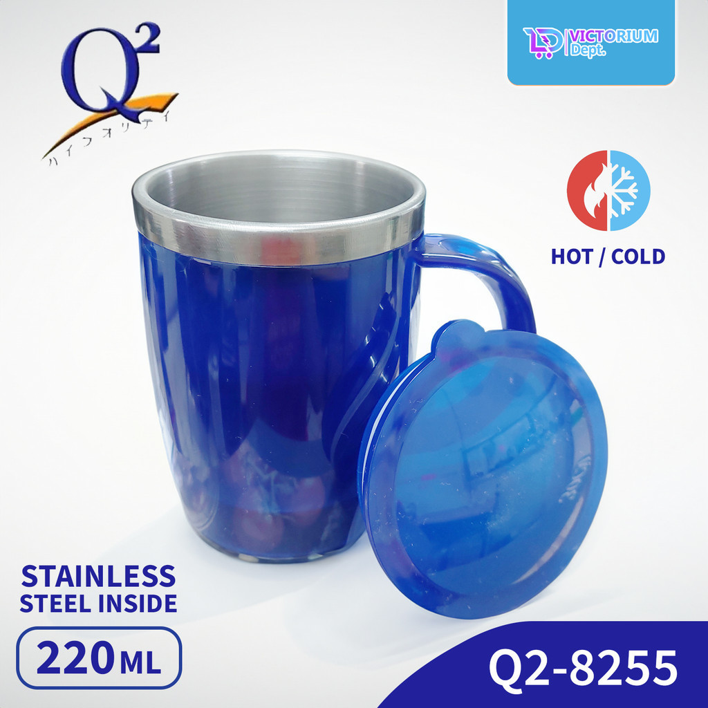 VICTORIUM- Q2 MUG MULTIFUNGSI STAINLESS STEEL INSIDE HOT & COLD 220ml Q2-8255