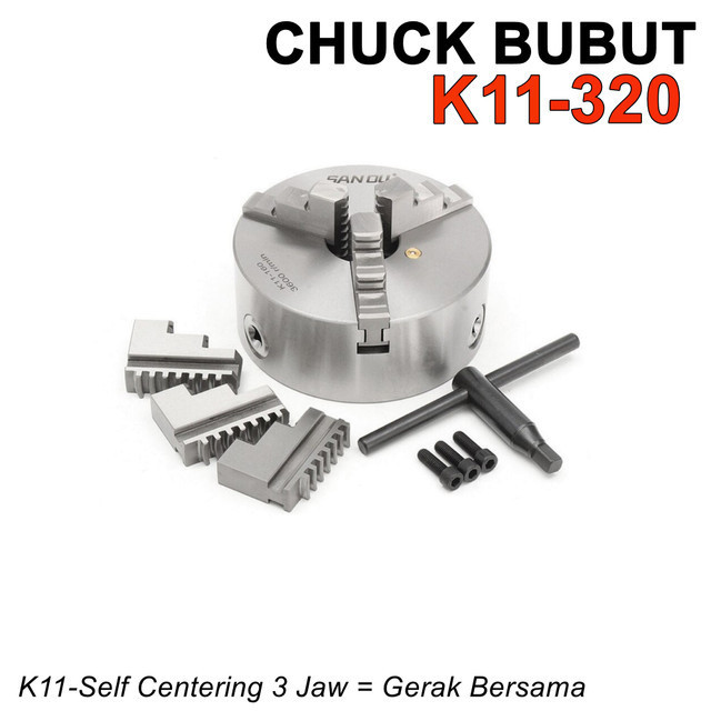 Chuck Bubut 16" Claw K11-320 3 Jaw Cekam Kaki 16 Inch Self Centering