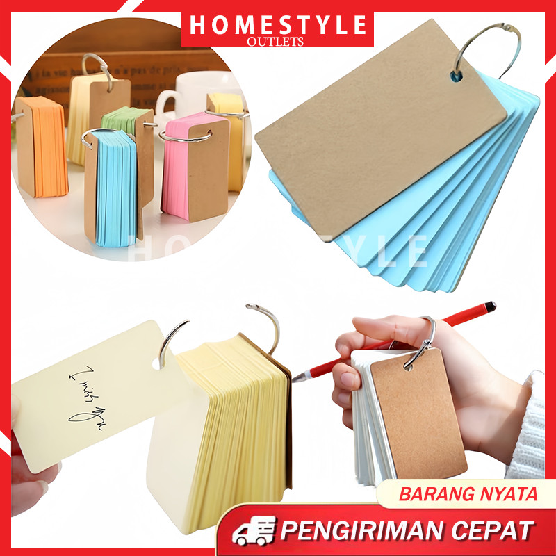 

Polos Memo Notebook Ring Besar / Colorful Blank Memo Card / Flash Card Note Warna Warni / Memo Note Atau Magic Card / Polos Memo Notebook Ring Besar