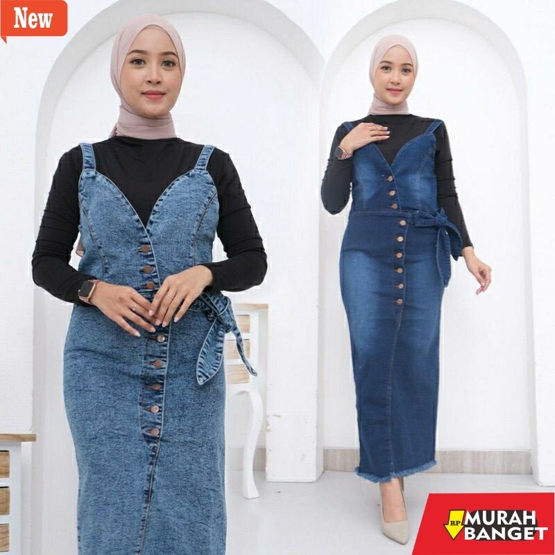 Jumpsuit Wanita Kekinian Rok Overall Lissa. Overall Rok Jeans Wanita