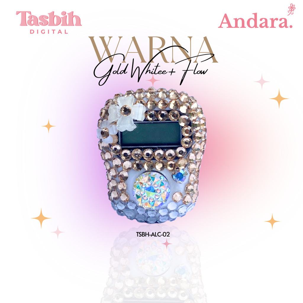 Tasbih Digital Basic Oval Swarovski resin tasbih lucu murah tasbih digital swarowski - Andara-02