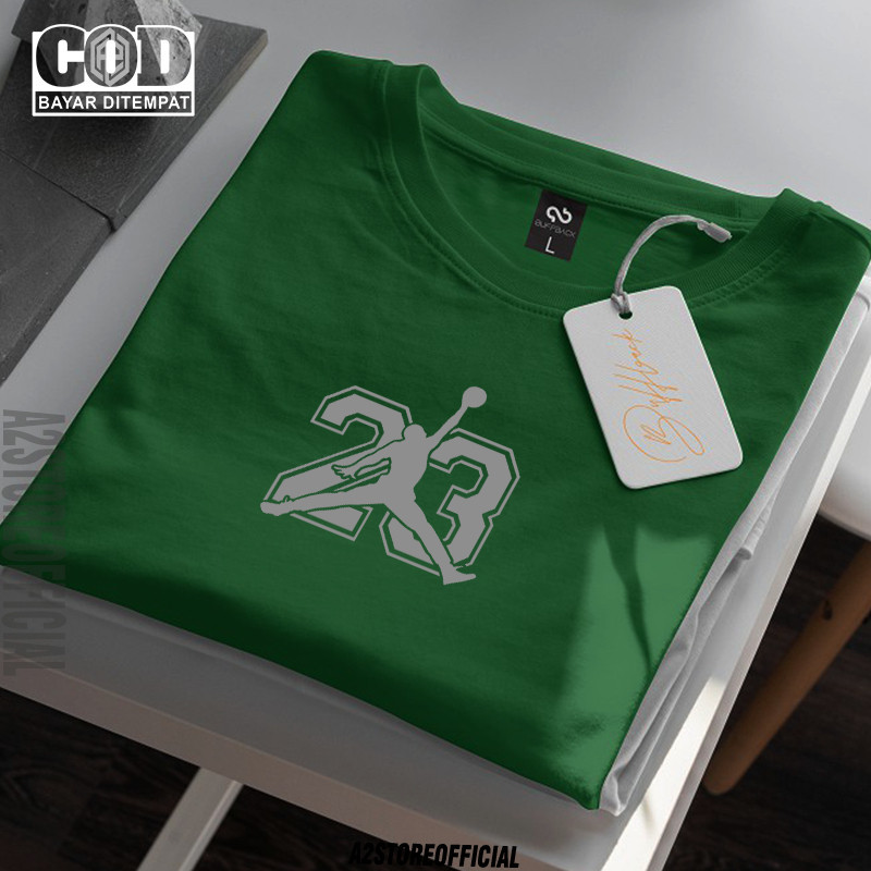 COD  Baju Kaos Distro Jordan 23 Keren Text Silver Premium Quality Kaos  Lengan Pendek T-Shrit  Unise
