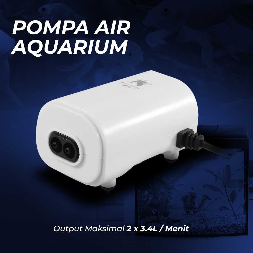 ZHIYANG Pompa Udara Aquarium Oxygen Pump Double Hole Silent 3.5W