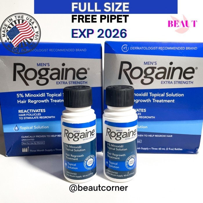 Brun Rogaine Men 5% Minoxidil - 1 BOTOL + PIPET