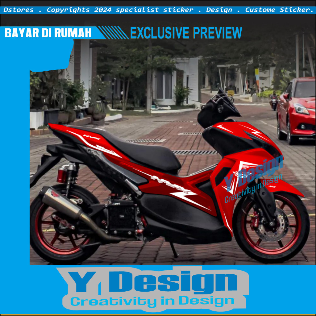 Cutting Sticker Striping Variasi Aerox New NVX Stiker Aerox New 155 Striping NVX Aerox Striping Vari