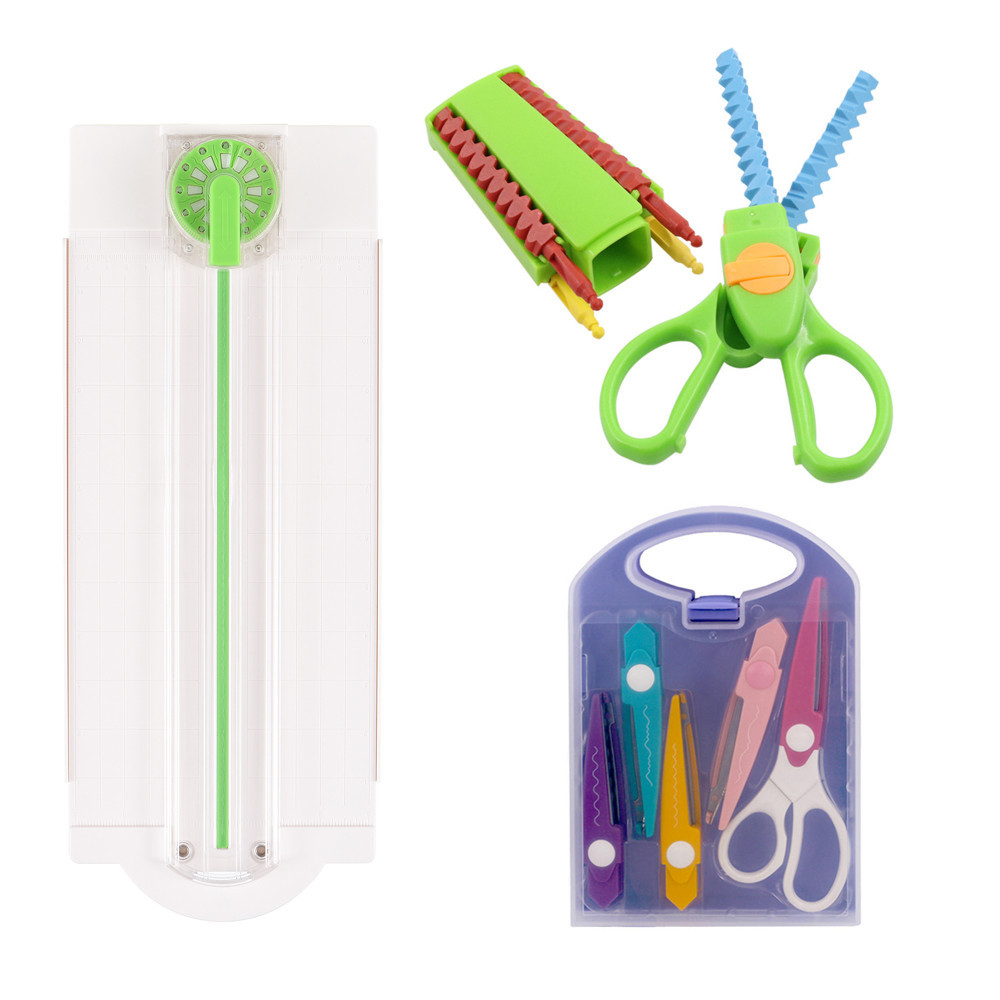 

12in1 Paper Trimmer Rotary Cutter A4 Cut Length with Auxiliary rulers & & Paper Caft Scissors for DIY Craft Paper Photos