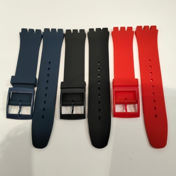 [TERMURAH] Strap Tali Jam Swatch 19mm Original Oem Rubber Strap Swatch Silicone - Biru