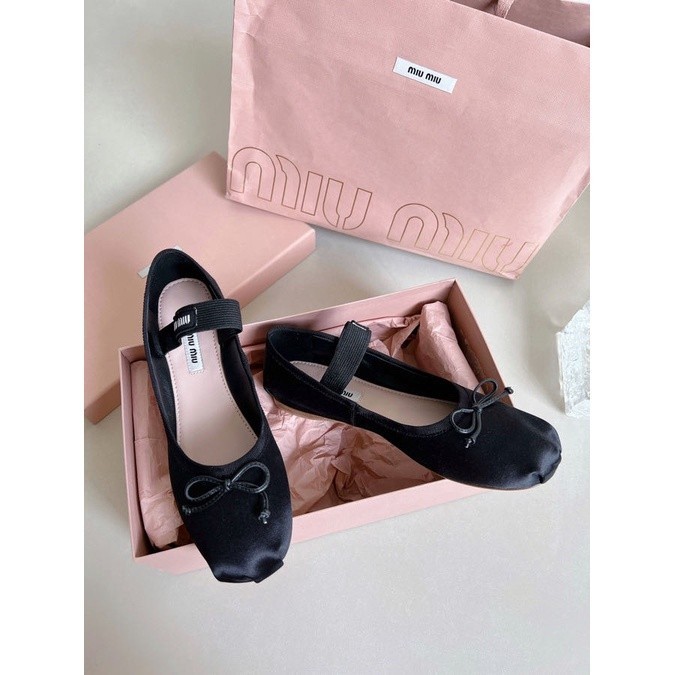 Women's shoes MiuMiu Bowknot Show Ballet Shoes
