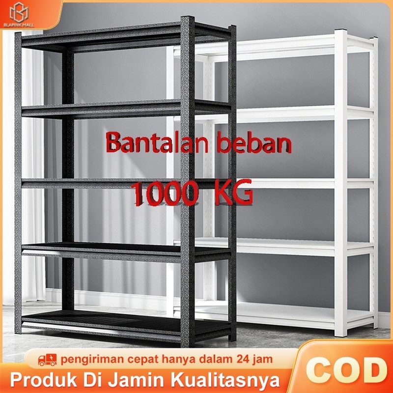 【100% BESI】Rak Besi Siku Rak dapur Rak gudang Rak besi serbaguna  Rak supermarket Rak Aquarium// PRO