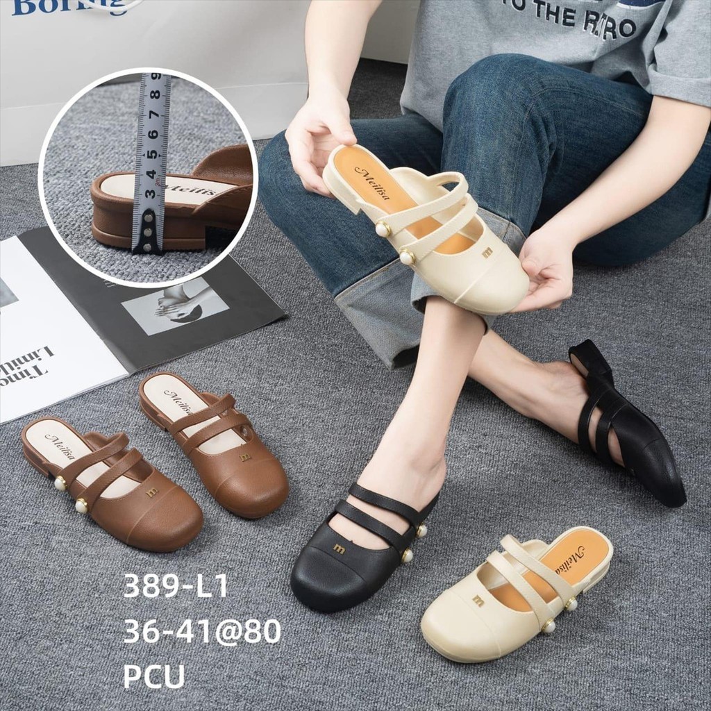 HaOGoS | Sepatu Sandal Slop Teplek Karet PCU Ban 2 Mutiara LLS 389-L1 36-41