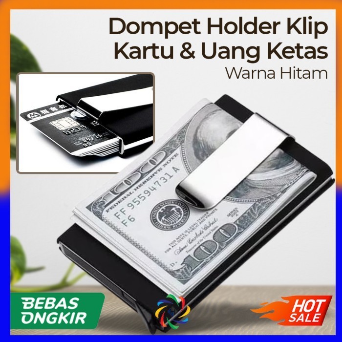

Dompet Holder Klip Kartu dan Uang Kertas - Black