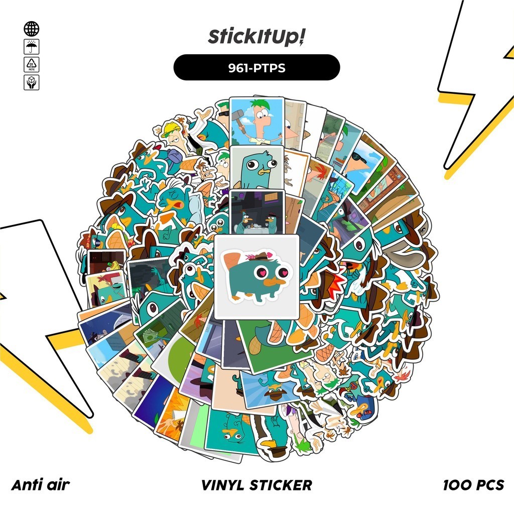 

COD✨ 100 Pcs Stiker Pack Perry the Platypus Lucu Aesthetic Vynil Waterproof untuk Freebies Sticker Buku Journal Casing HP Laptop
