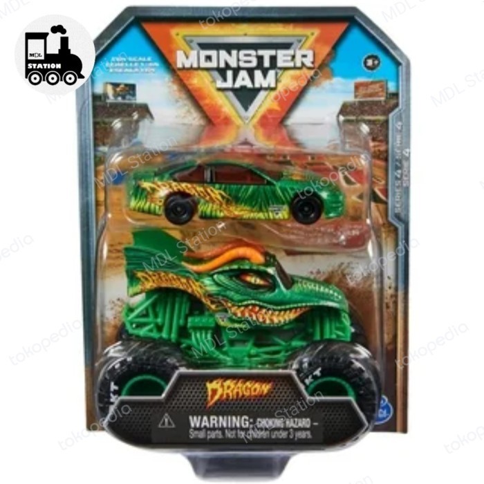Spin Master Monster Jam  DRAGON Monster Truck & RACE CAR