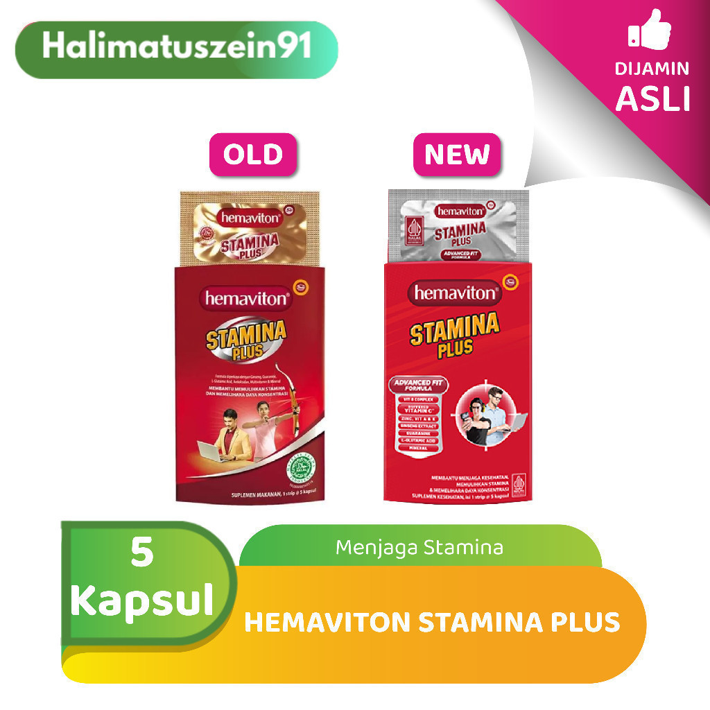Hemaviton Stamina Plus untuk Menajga Stamina (5 Kapsul)