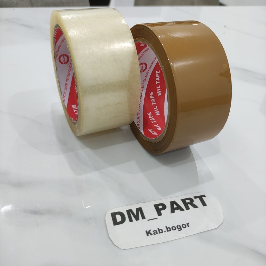 

Lakban Bening Lakban Cokelat MIL TAPE Ekomonis 45mm 90 Yard TEBAL SELOTIP SOLASI