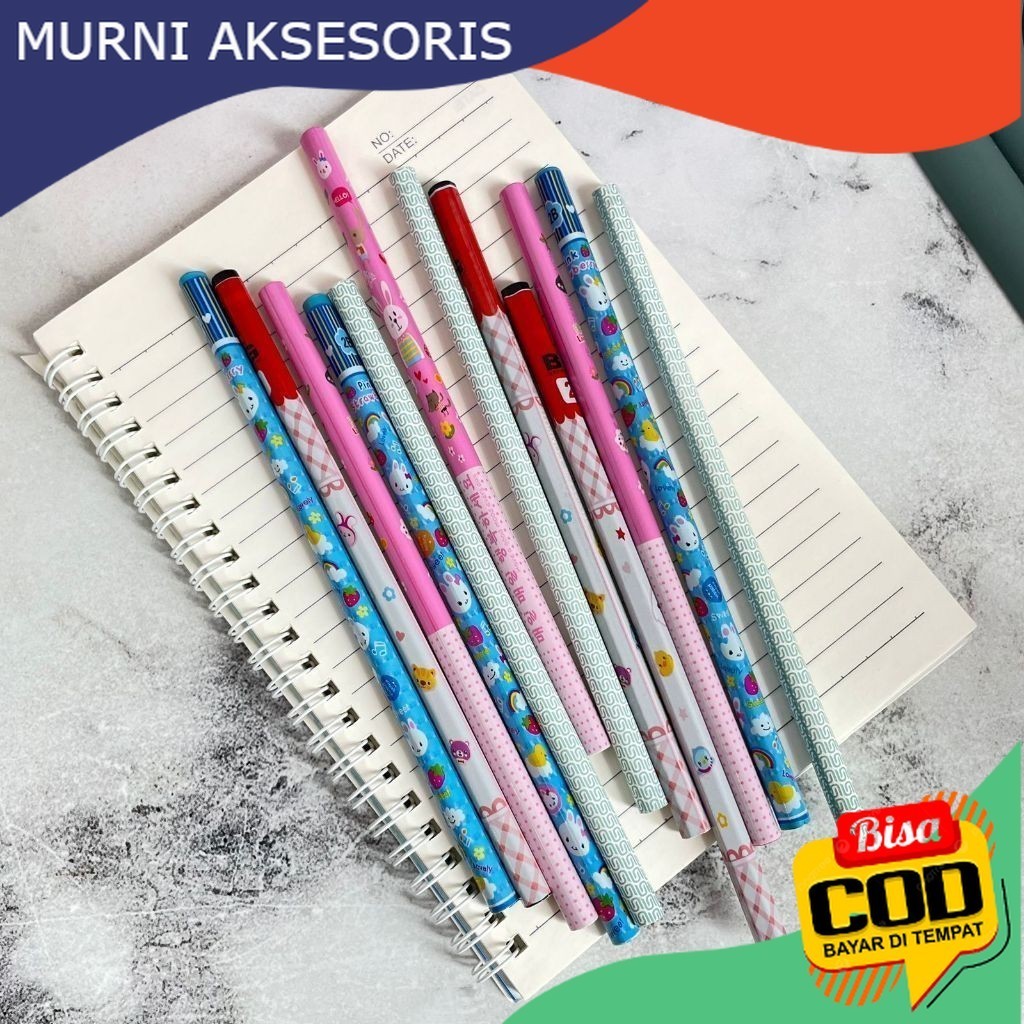 

Murni Aksesoris. PENSIL 2B WARNA WARNI KARAKTER KARTUN / PENSIL UJIAN 2B MOTIF KARTUN / PENSIL FANCY MURAH