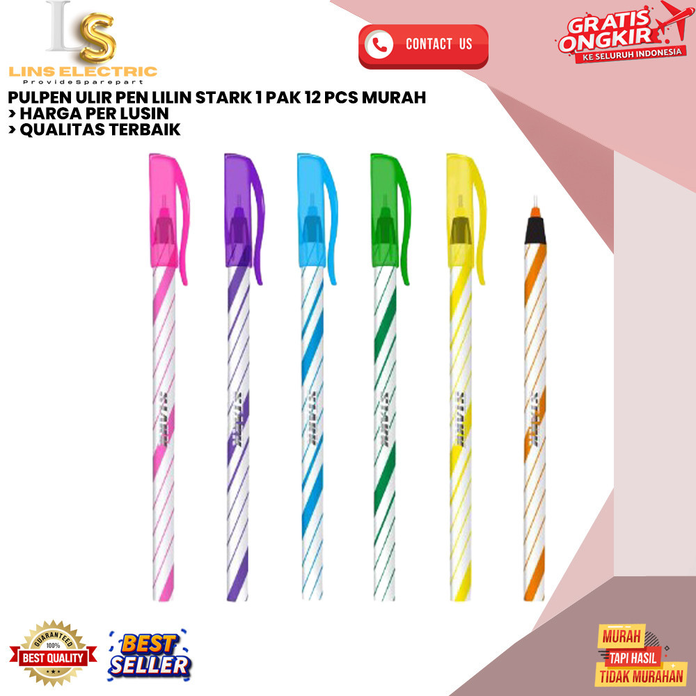 

PULPEN ULIR PEN LILIN STARK 1 PAK 12 PCS MURAH LINS