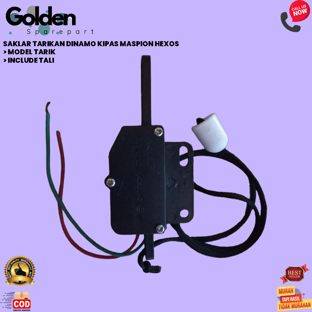 SAKLAR TARIKAN DINAMO KIPAS MASPION HEXOS (GOLDEN)
