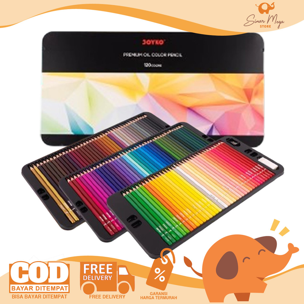 

JOYKO Premium Oil Color Pencil CP-TC126-120 Pensil Warna 120 Warna Premium Murah